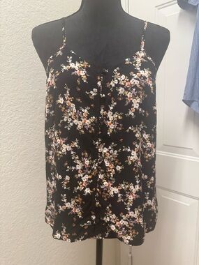 Old Navy Black Floral Button-Front Cami